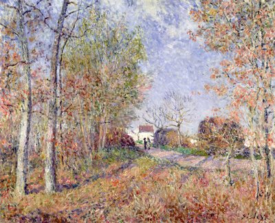 Een Hoek van het Bos bij Sablons door Alfred Sisley